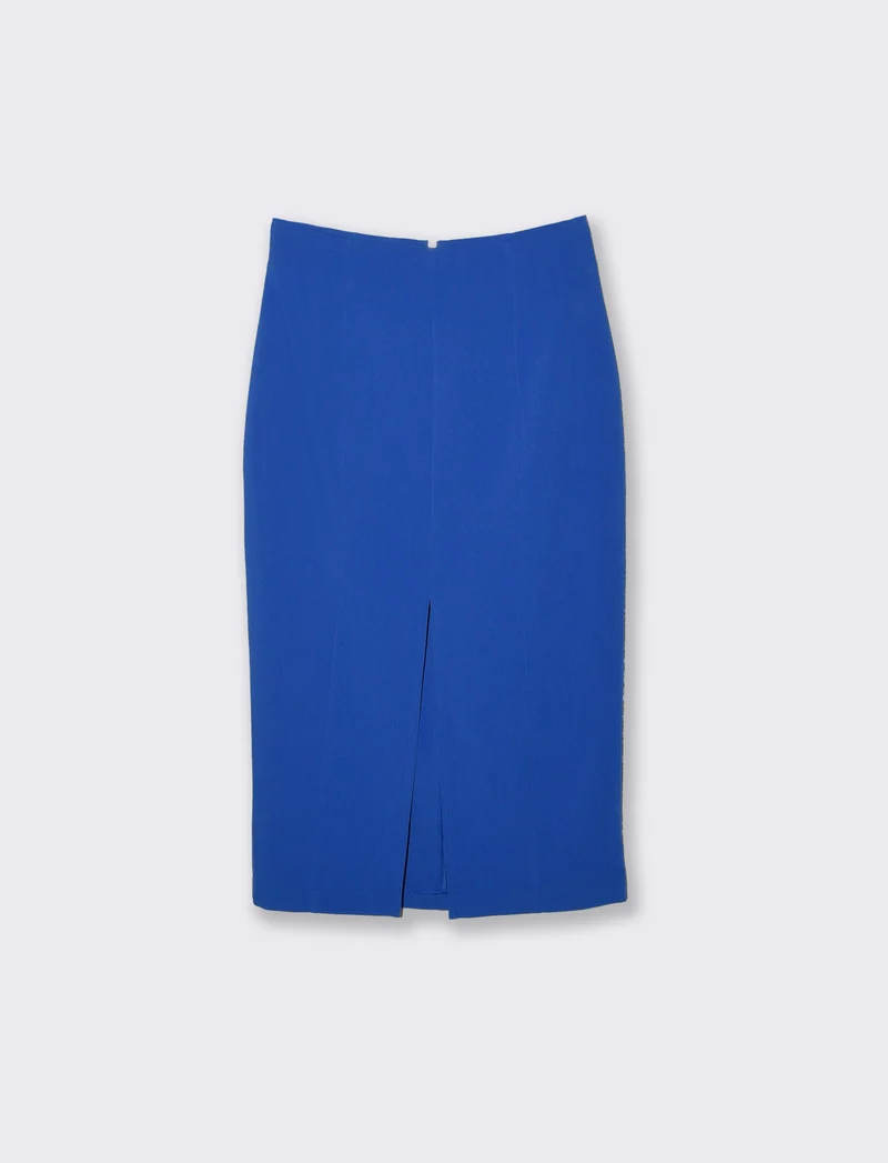 Longuette Vita Alta con Spacco Davanti - Blu cobalto