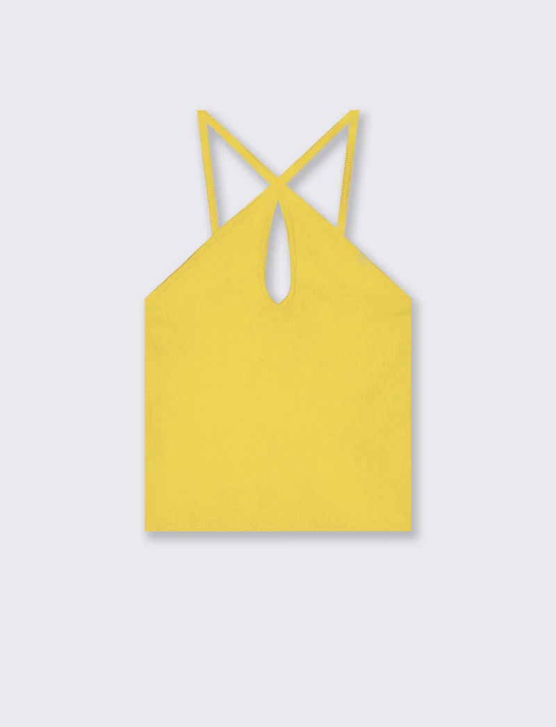 Top Intrecciato e Costine - Giallo limone