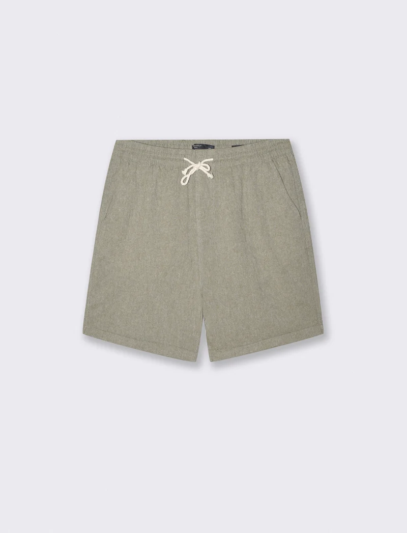 Bermuda Jogger in Tessuto Goffrato - Verde oliva