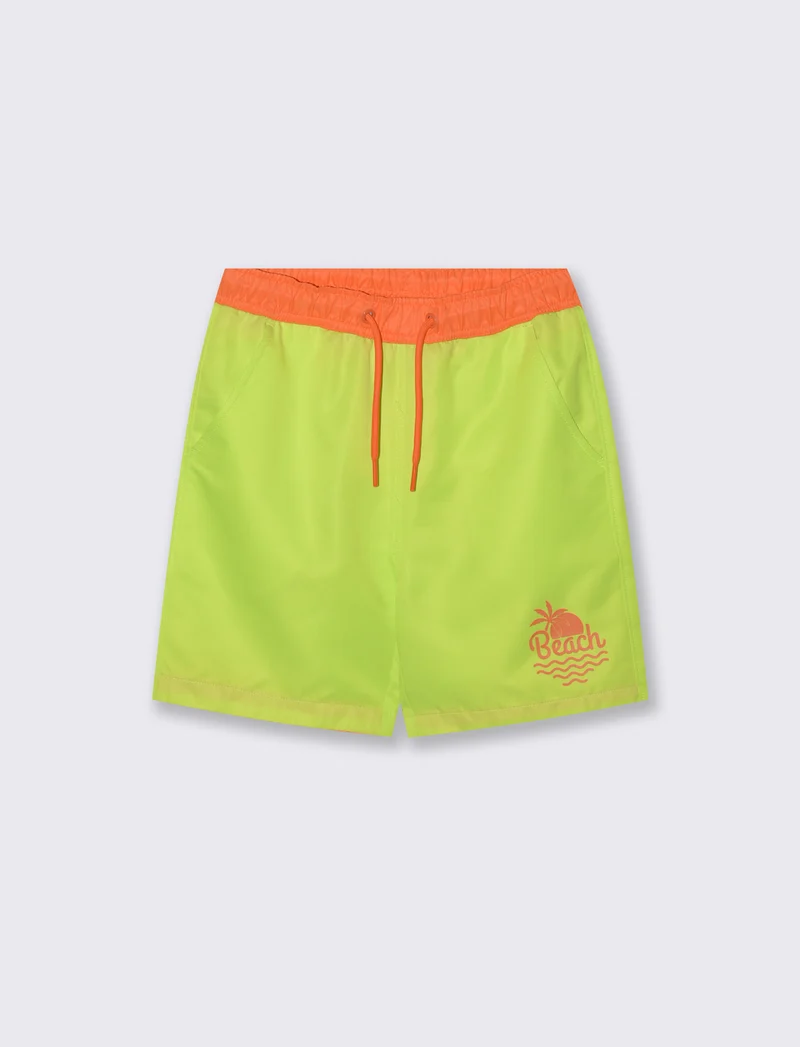 Costume boxer bicolore con bustino - Giallo
