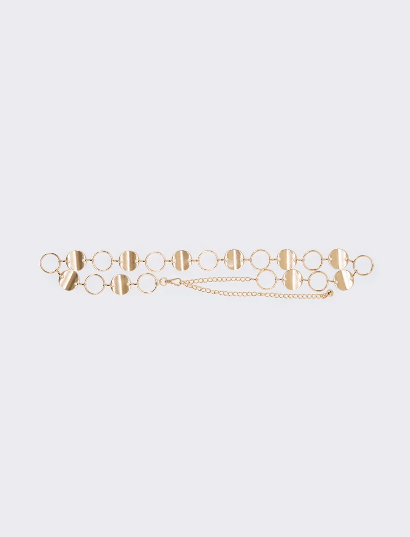 Cintura con cerchi metallici - Oro