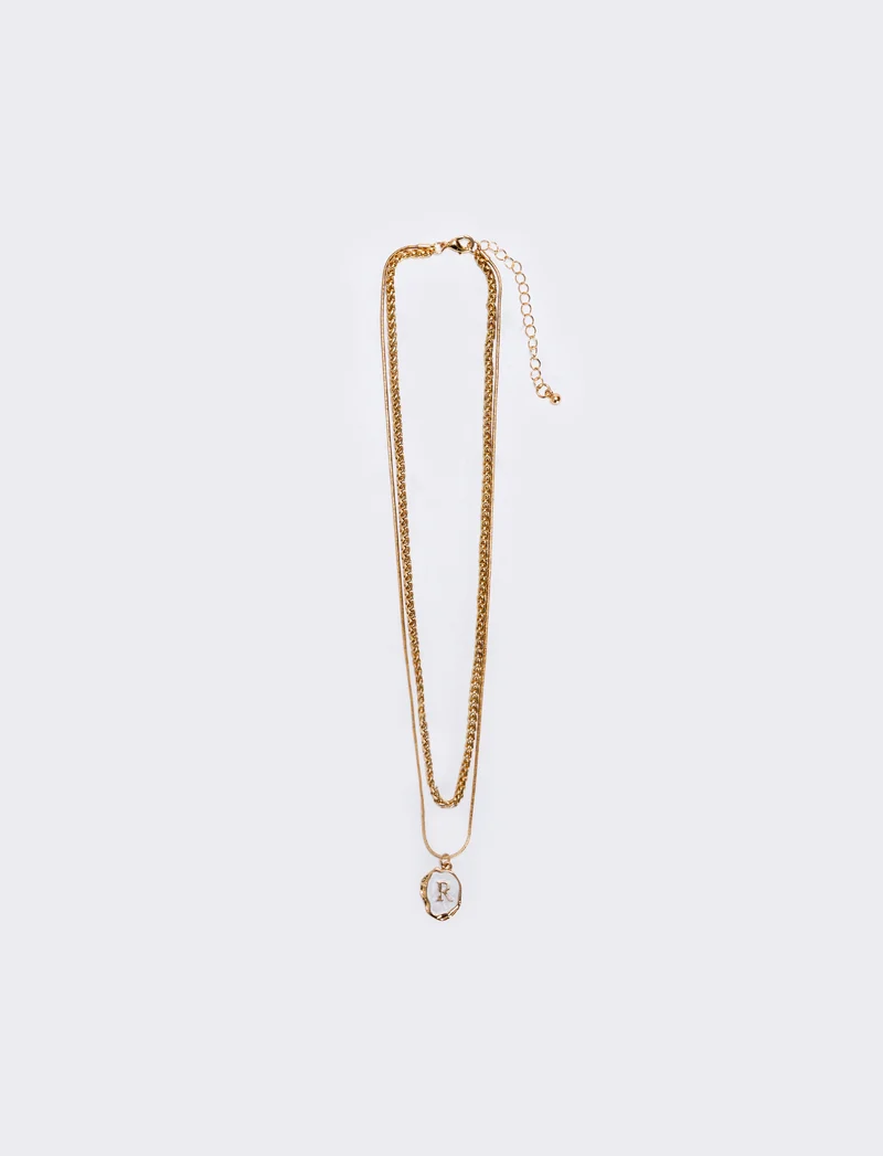 Collana 2 fili con lettera - Var 6