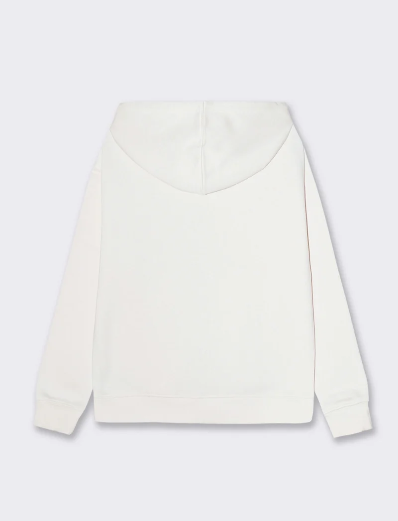 Felpa con cappuccio e zip da donna - Avorio