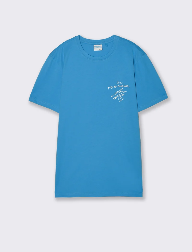 T-shirt Jersey Premium D10S Stampa - Bluette