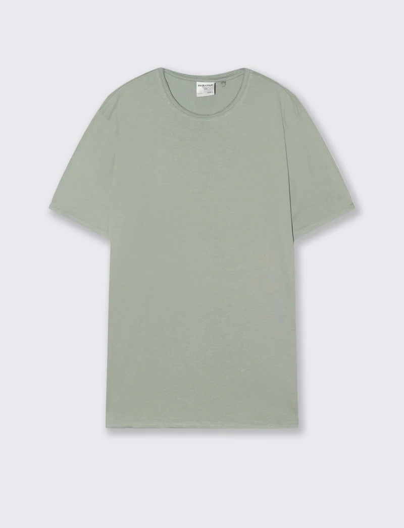 T-shirt Orli taglio vivo regular fit - Verde salvia