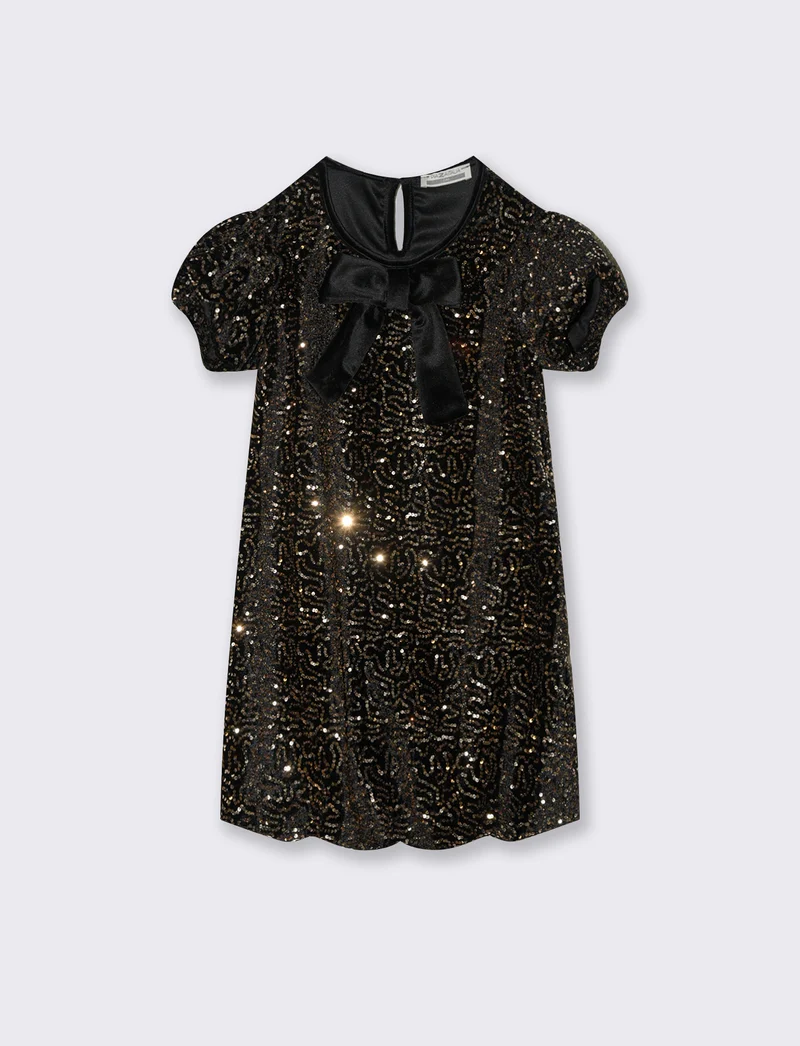 Abito in velluto rasato con paillettes. - Fantasia