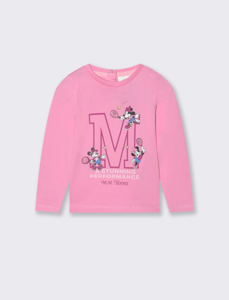 Maglietta Minnie stile tennis manica lunga - Rosa