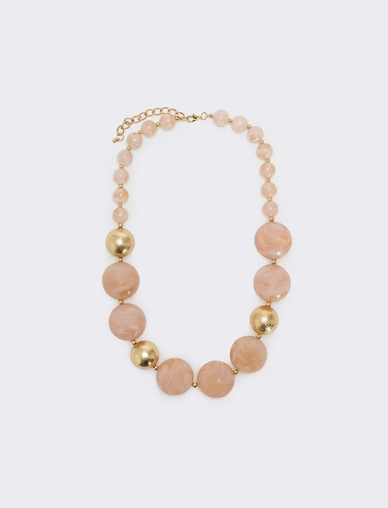 Collana con pietre a sfera - Rosa