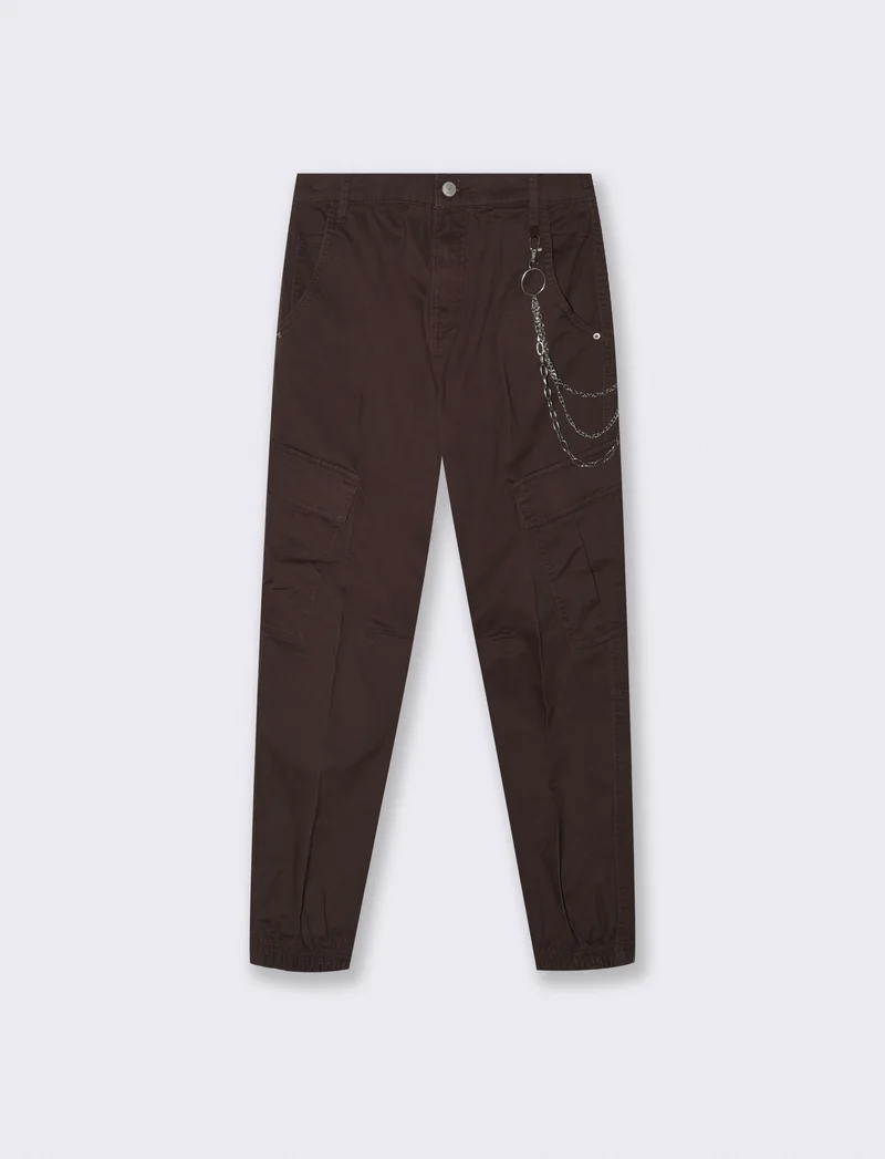 Pantalone con Catena e Elastico - Moro