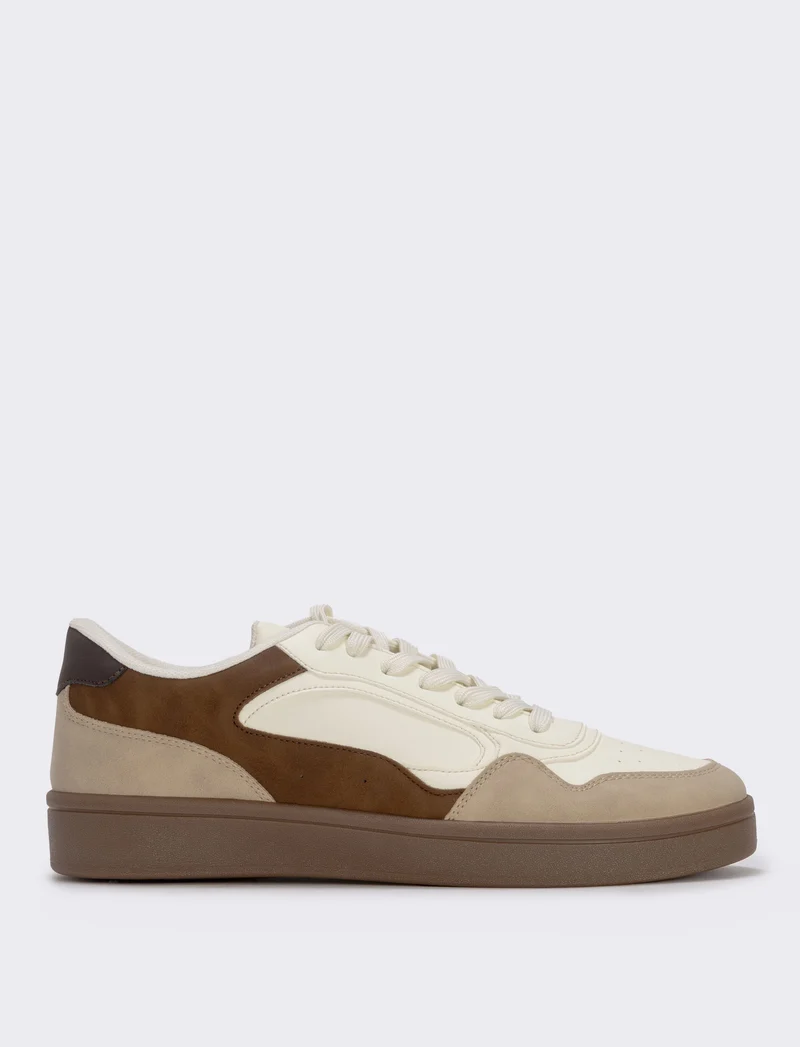 Sneakers beige multielementi da uomo - Beige