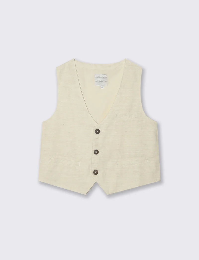 Gilet in misto lino per eventi eleganti - Beige
