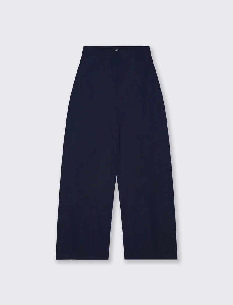 Pantalone Gamba Larga con Pinces - Blu