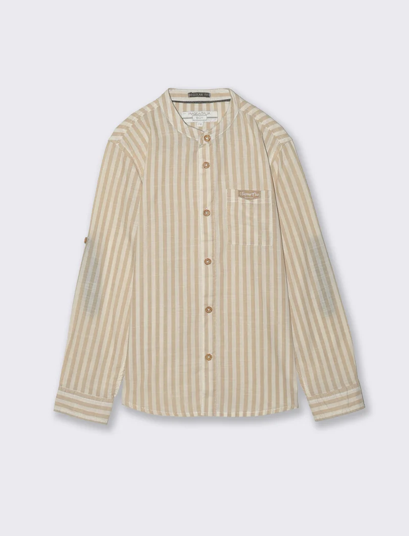 Camicia rigata in cotone con dettagli chic - Righe