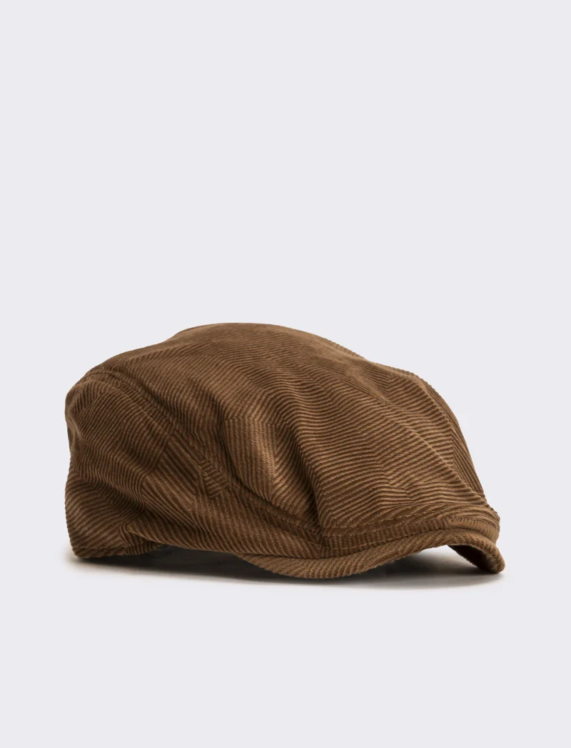 Cappello coppola in velluto uomo - Beige