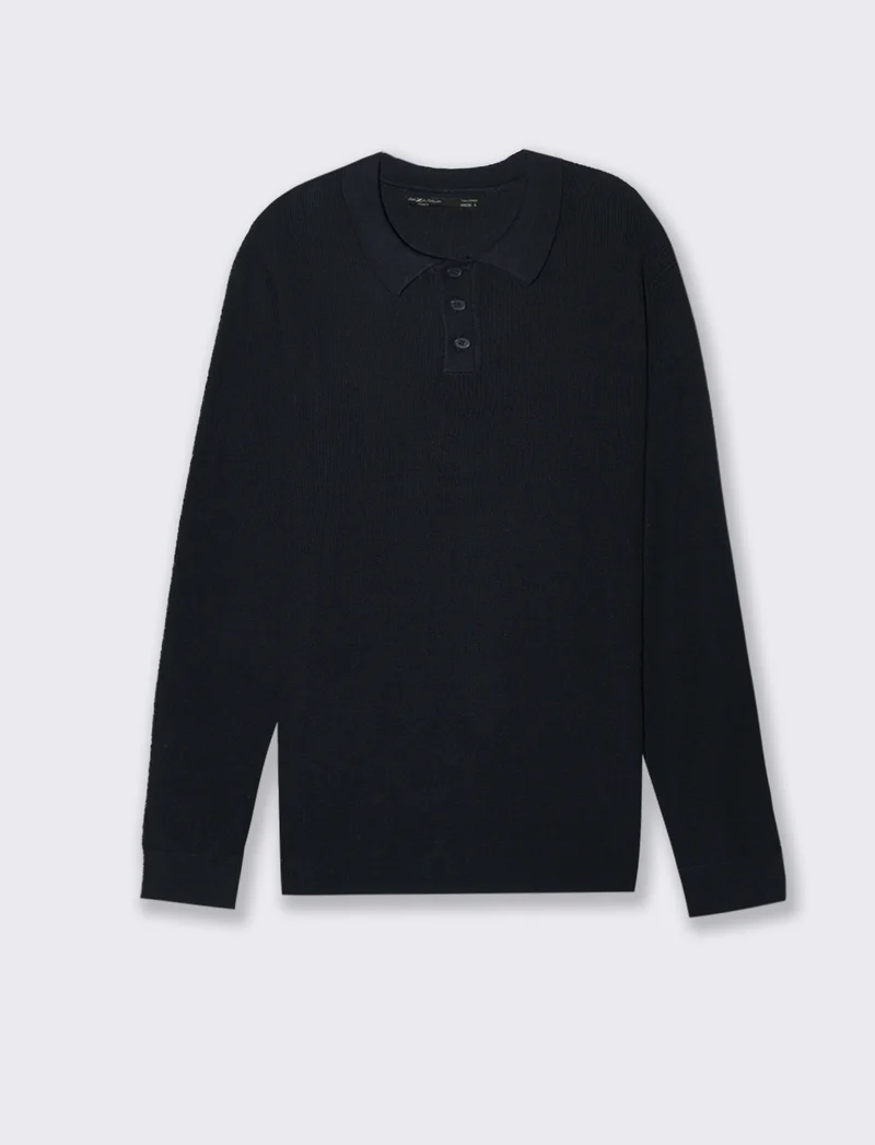 MAGLIA A COSTE MODELLO POLO - Blu