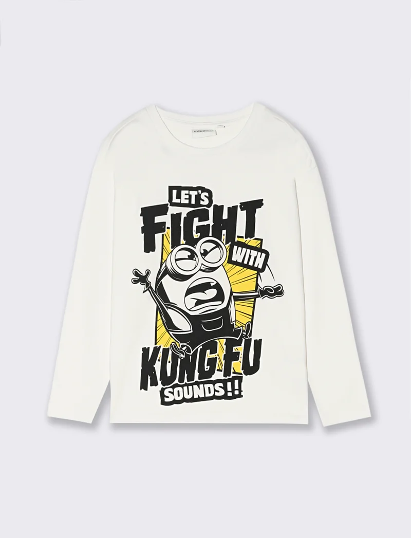 T-SHIRT MANICA LUNGA MINIONS - Bianco