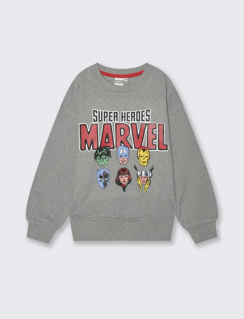 FELPA MARVEL GIROCOLLO - Grigio mel.