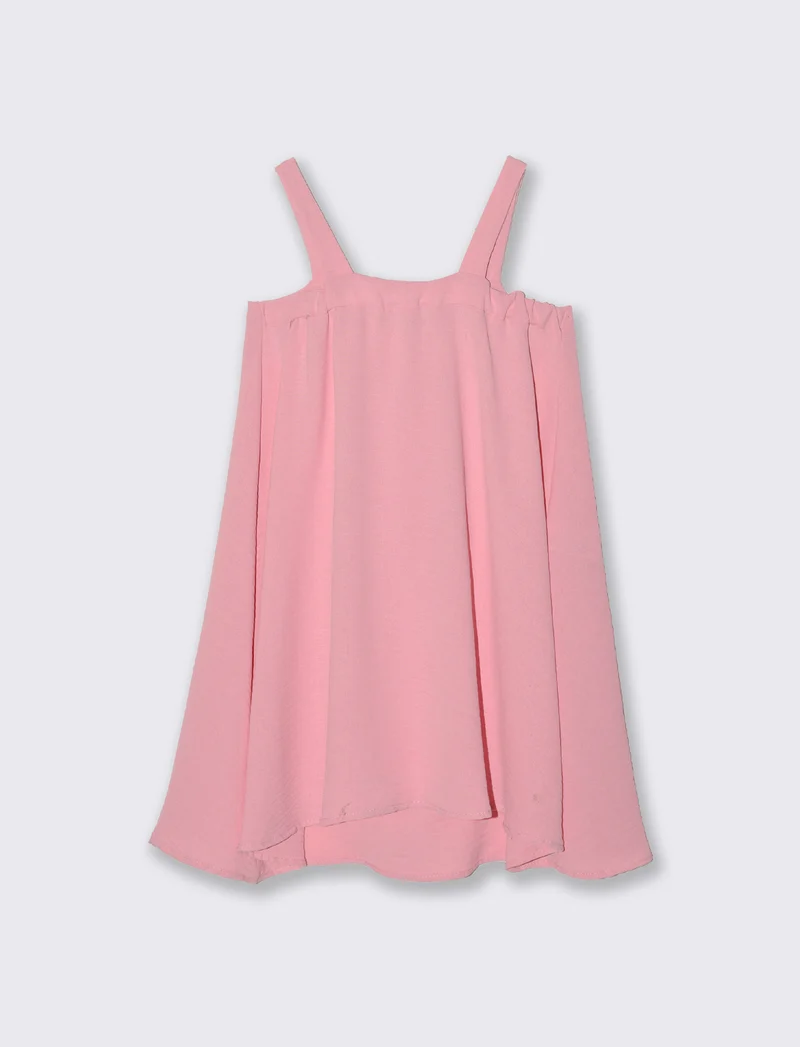 Abito leggero da bambina con fiocco. - Rosa