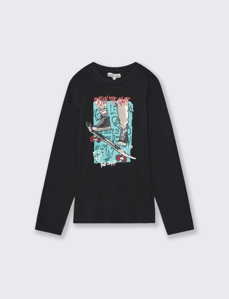 MAGLIA IN JERSEY - Nero