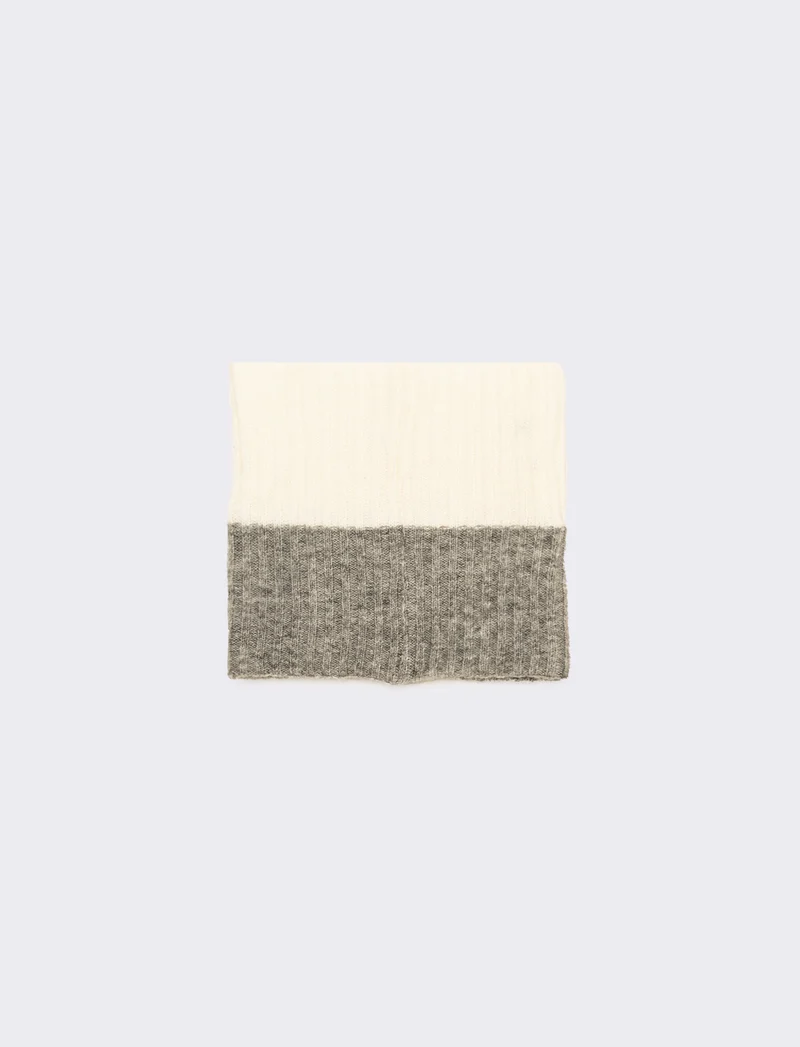 Collo bicolor in maglia bambina - Bianco sporco