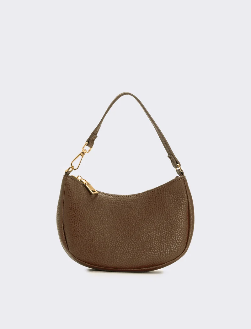 Borsa piccola mezzaluna - Grigio fango
