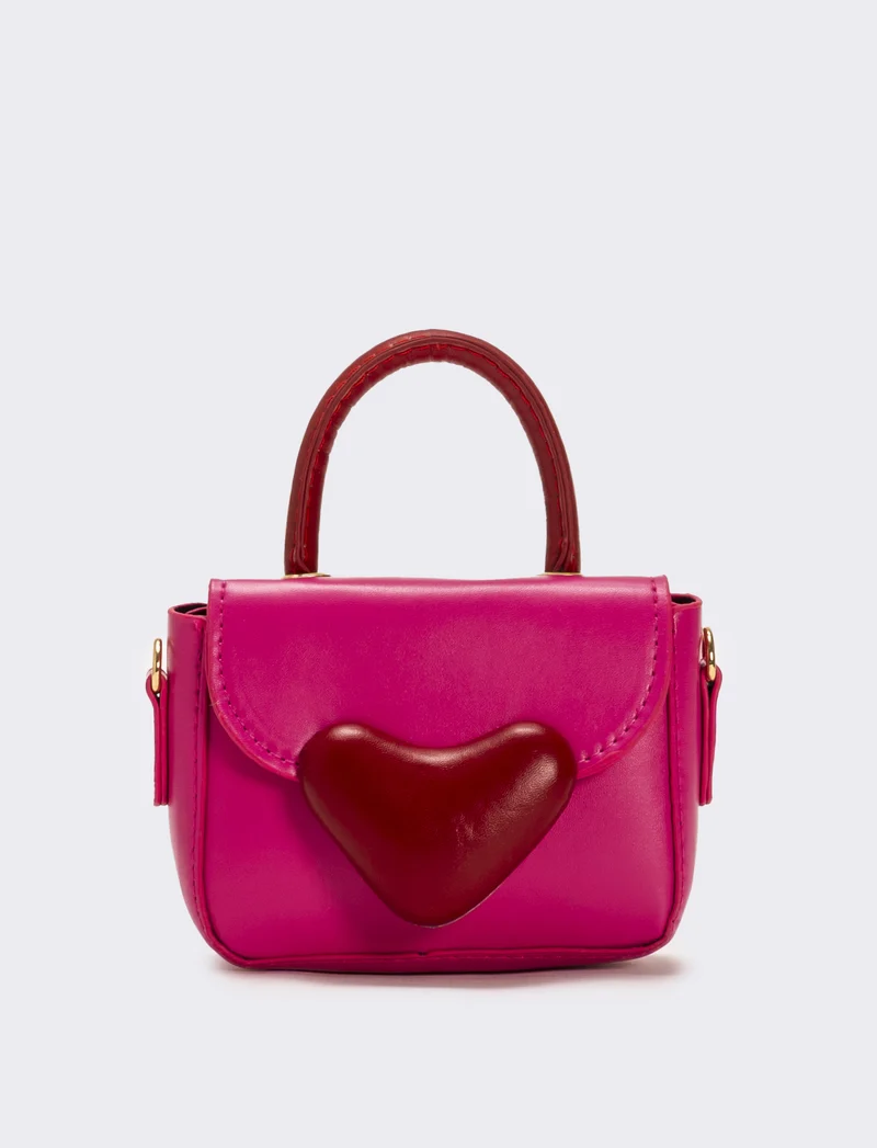 Borsa con chiusura a cuore - Fuxia