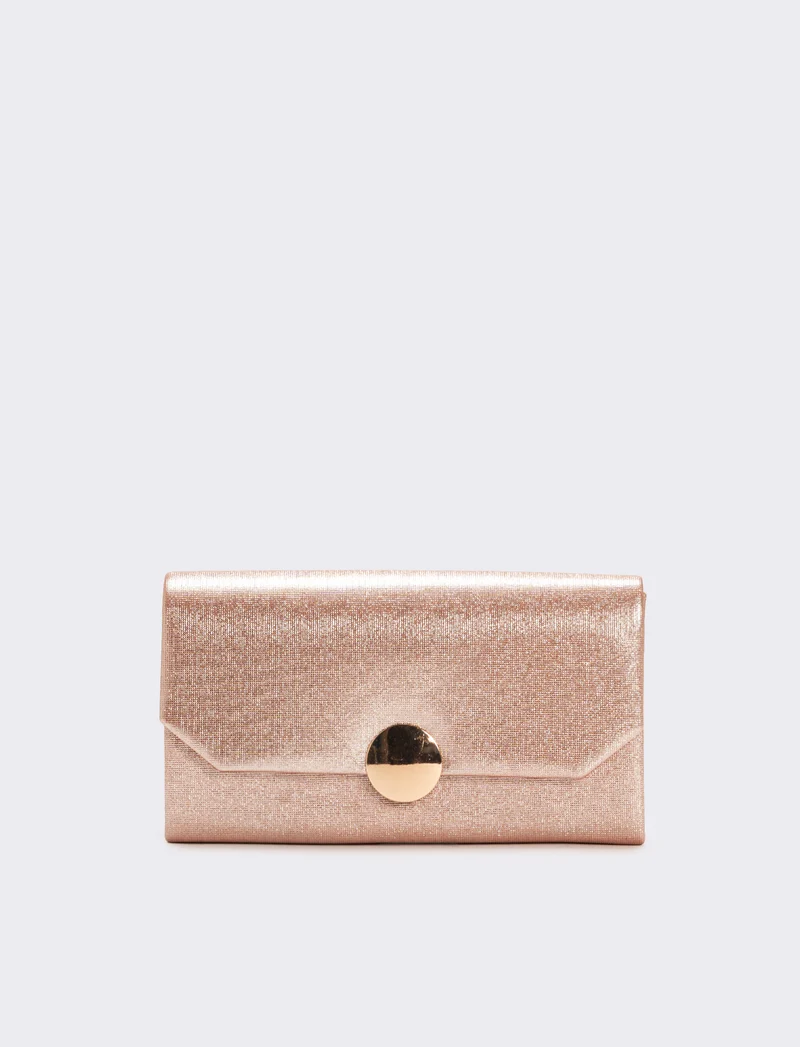 Pochette donna glitter con tracolla - Rosa