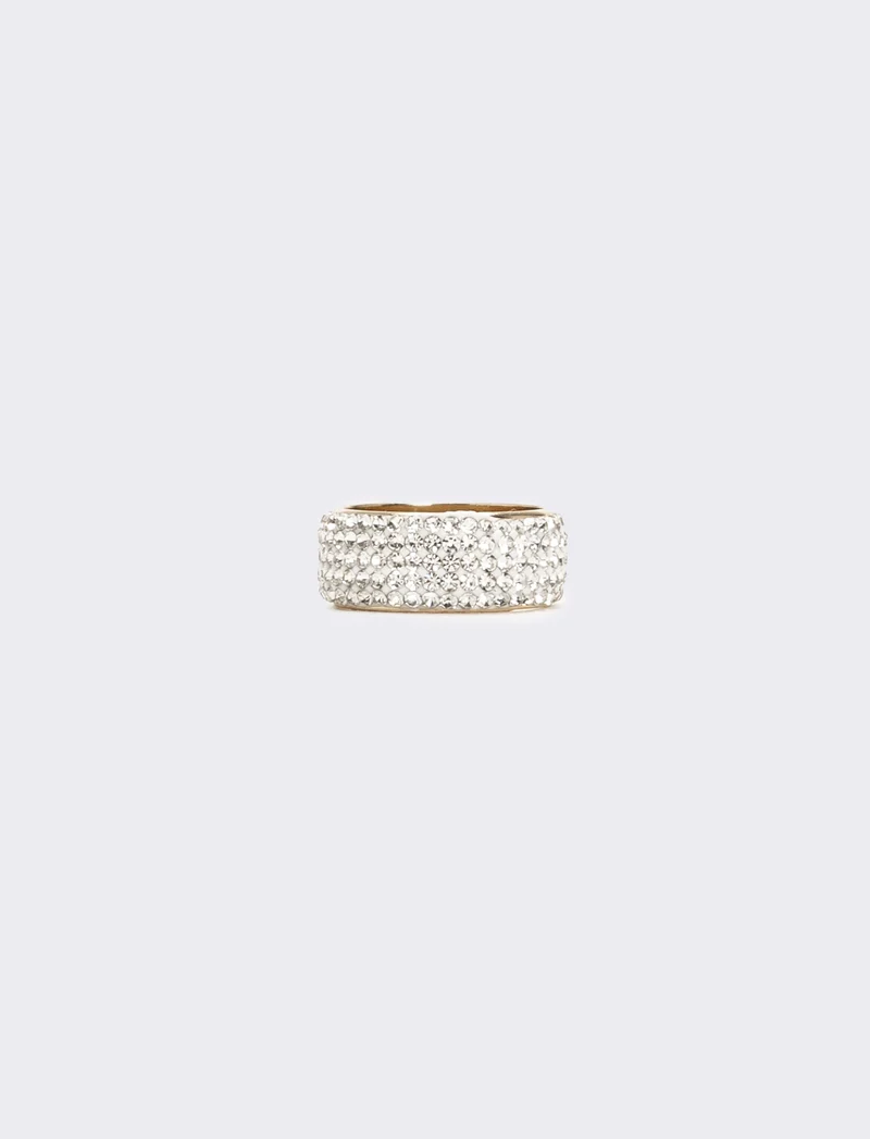 Anello donna fascia strass - Argento