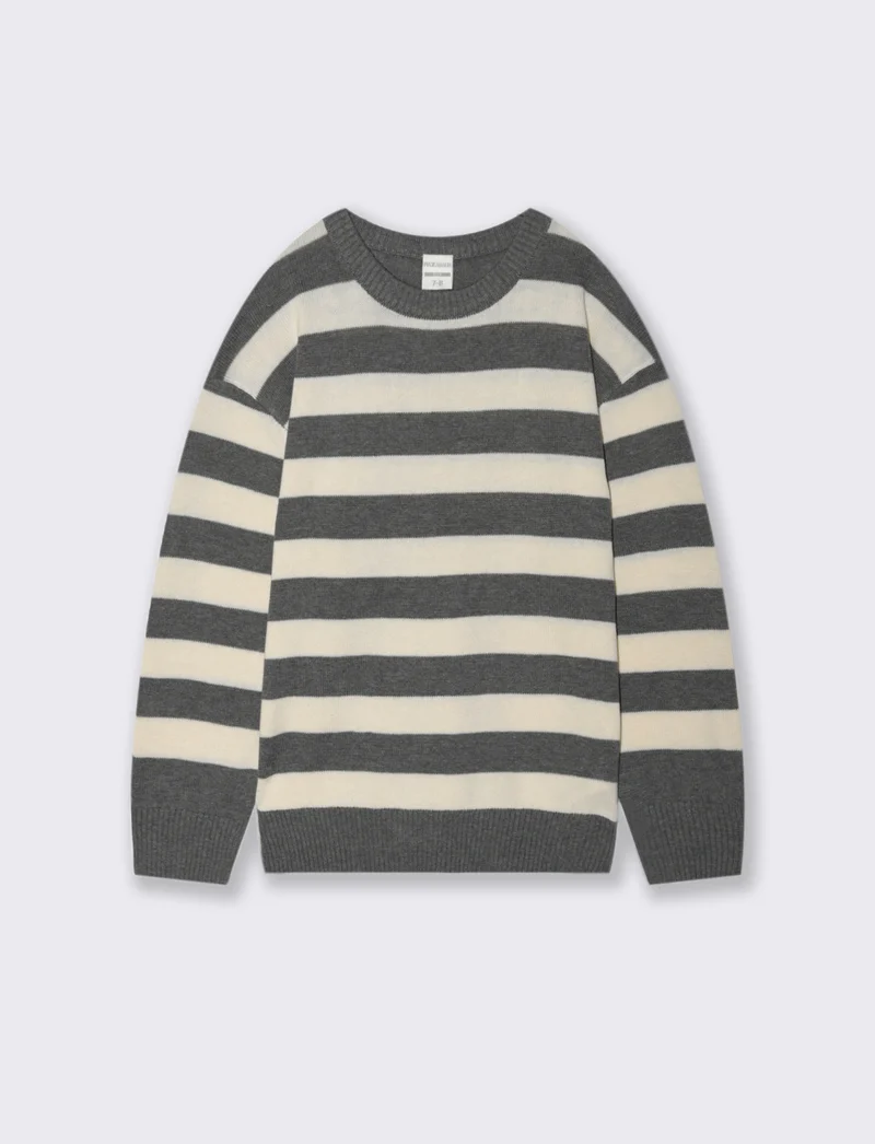 Tricot motivo rigato. - Grigio