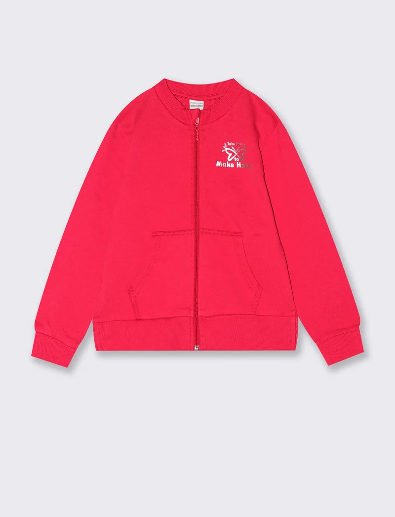Felpa con zip - Fuxia
