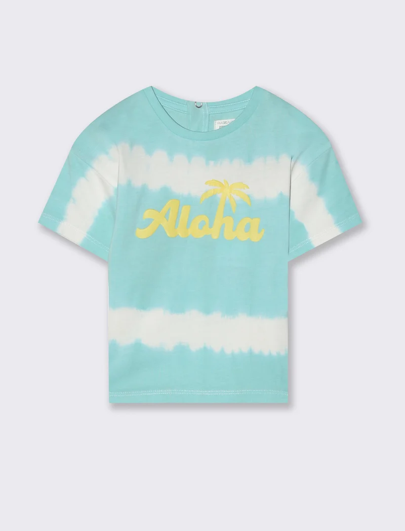 T-shirt con fantasia degradè da neonato - Verde acqua