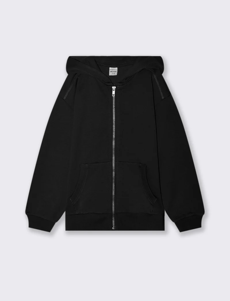 FELPA CON CAPPUCCIO - Nero