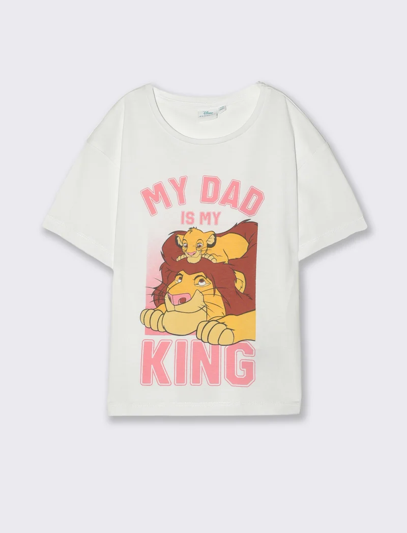 T-shirt Disney Il Re Leone da bambina - Bianco