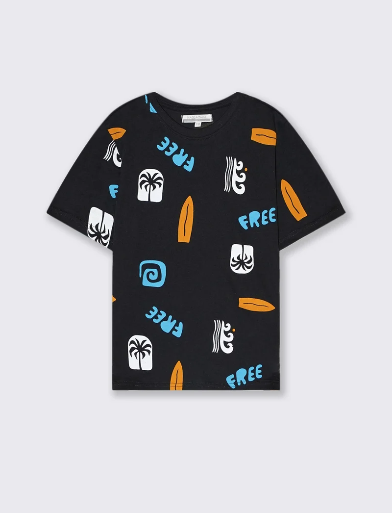 T- shirt stampata da bambino - Nero