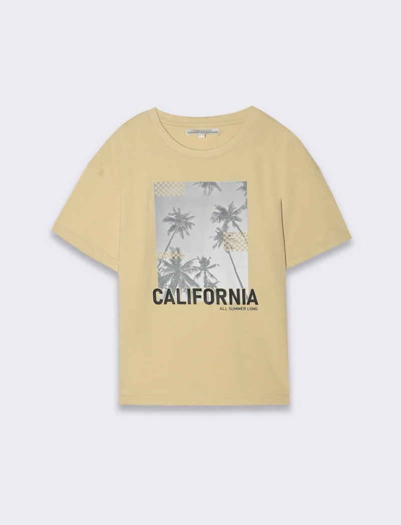 T-shirt loose da bambino - Beige
