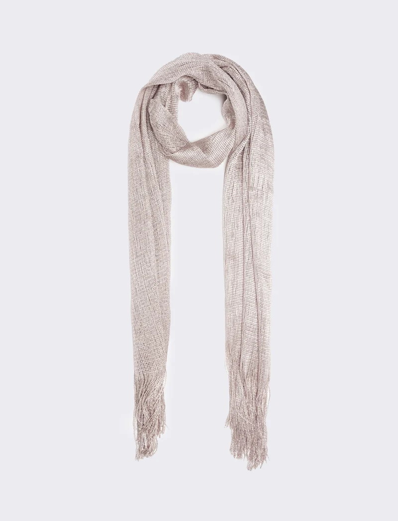 Foulard a rete con lurex 45 x 180 cm donna - Argento