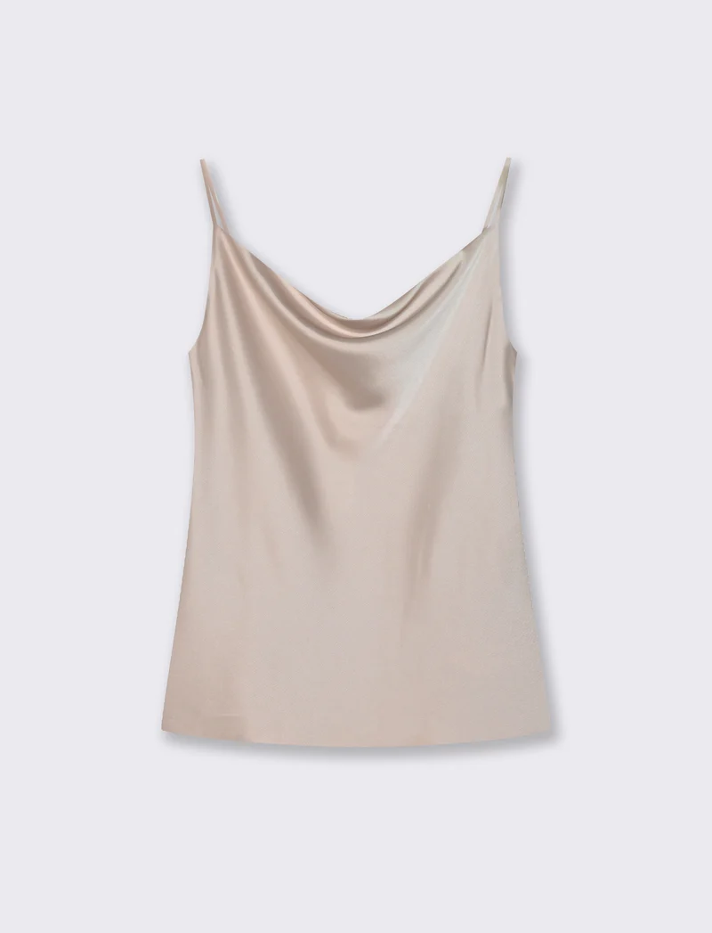 TOP IN SATIN - Beige champagne