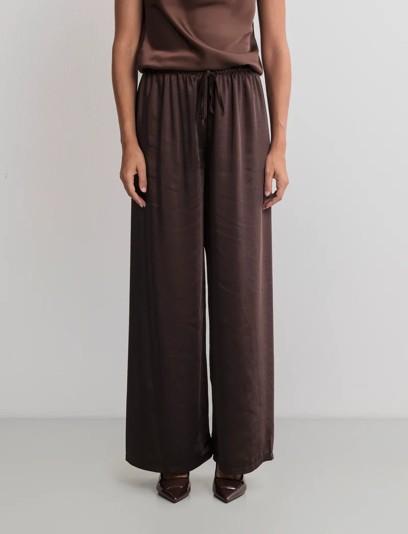PANTALONE IN SATIN - Moro
