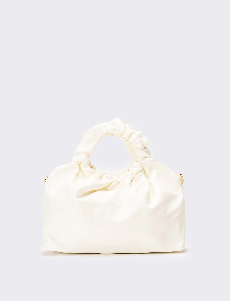 Borsa donna con manico arricciato - Bianco