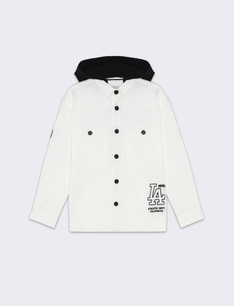 Camicia over con tasconi da bambino - Bianco latte