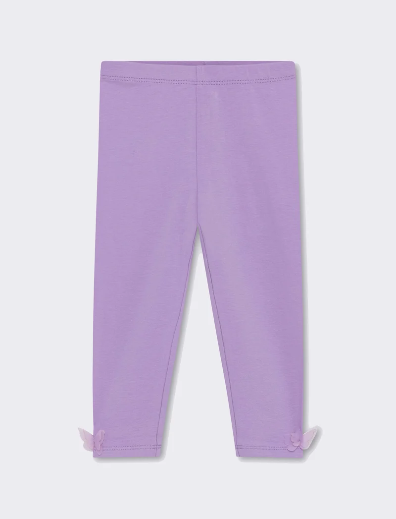 Leggings con applicazione da neonata - Lilla
