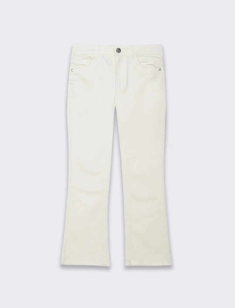 Pantalone 5 tasche da bambina - Bianco