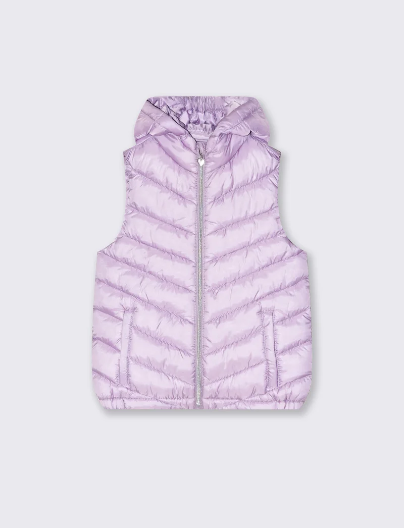 Gilet trapuntato leggero. da bambina - Lilla