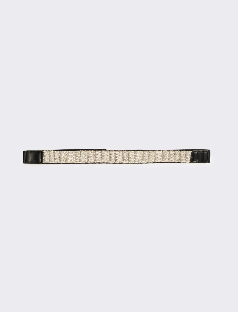 Cintura donna elastica con fusto strass - Argento