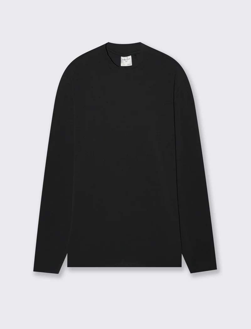 T-SHIRT LUPETTO BASIC SLIM FIT - Nero