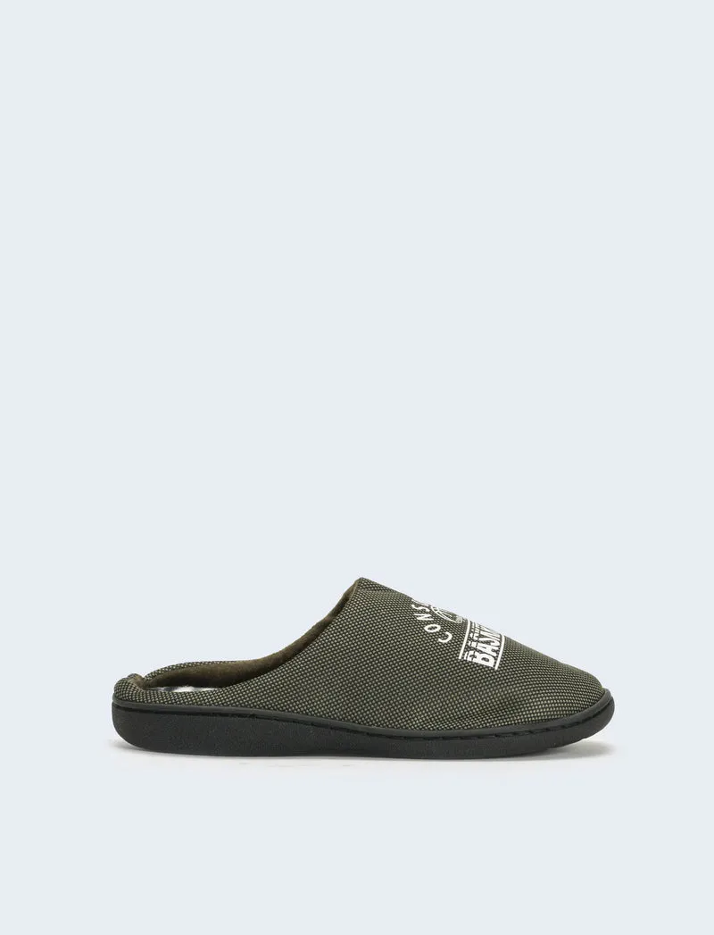 Pantofola da uomo con stampa - Verde