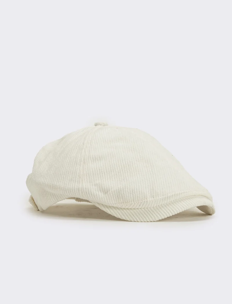 Cappello coppola in velluto uomo - Bianco sporco
