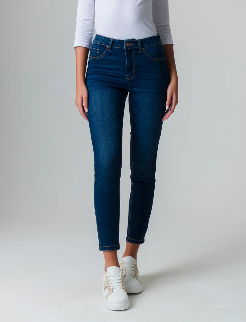 Jeans basico 5 tasche da donna - DENIM SCURO