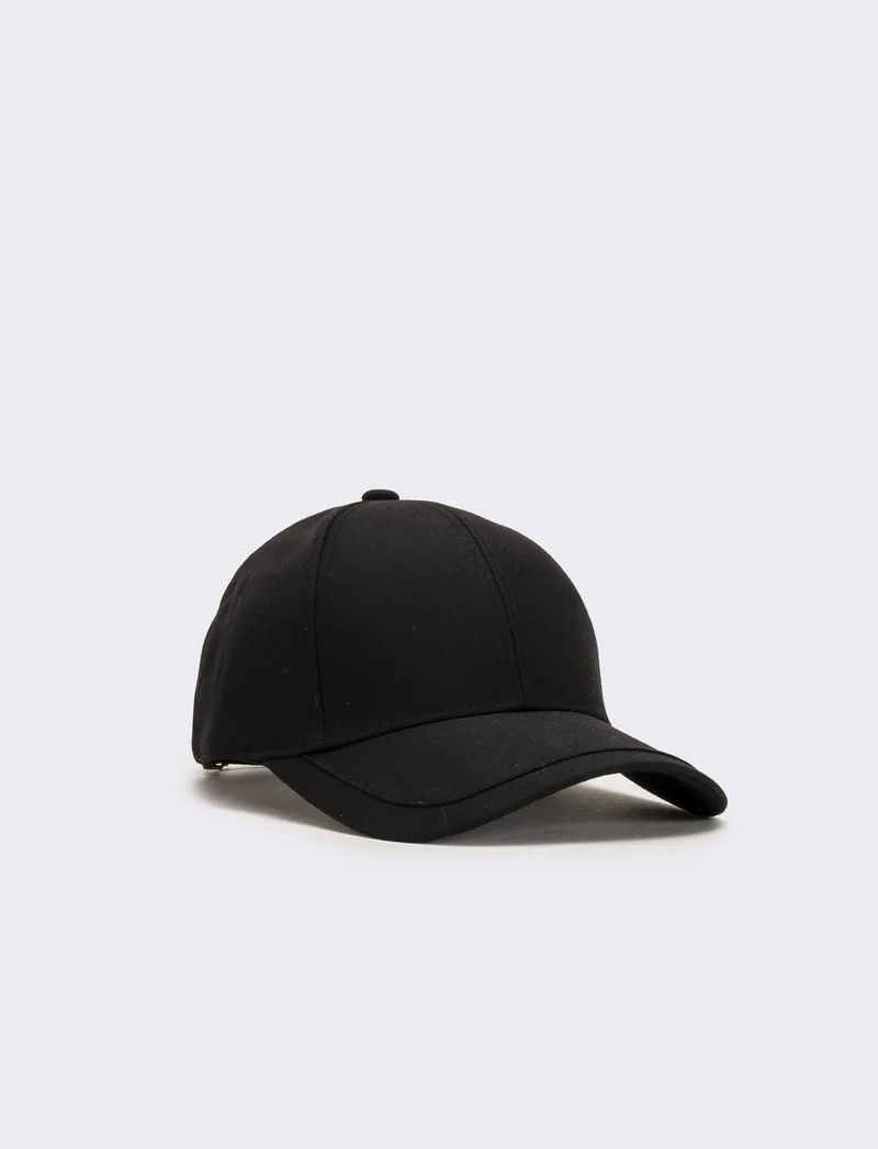 Cappello baseball in nylon con ricamo - Nero