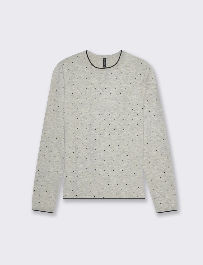 PULLOVER STAMPATO - Grigio chiaro mel.